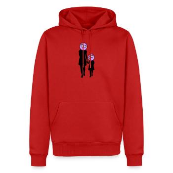 Familie Silhouette Liebe Kinder Eltern Mama Papa - Männer Premium Bio Hoodie - Rot - Vorne - Nico (187cm)