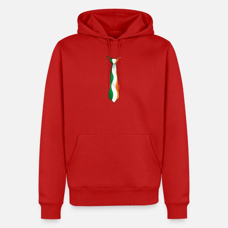 Cravate d’Irlande – Conception du drapeau - Sweat à capuche Premium bio Homme - rouge
