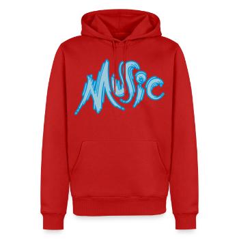 Music - Männer Premium Bio Hoodie - Rot - Vorne - Nico (187cm)