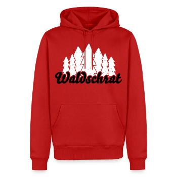 Waldschrat – Spruch für Outdoor- und Waldfans - Männer Premium Bio Hoodie - Rot - Vorne - Nico (187cm)