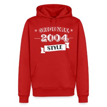 Original 2004 Style - Männer Premium Bio Hoodie - Rot - Vorne - Nico (187cm)