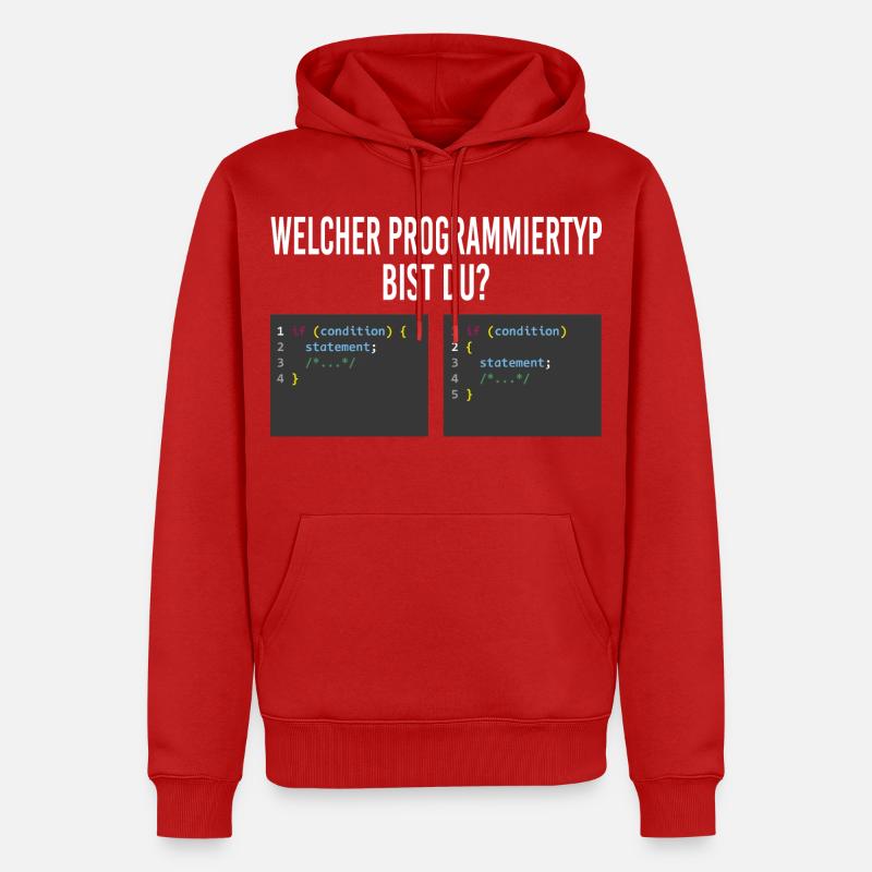 Welcher Programmiertyp bist du? - Männer Premium Bio Hoodie - Rot