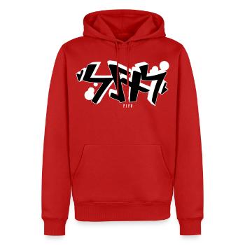 Sins rune graffiti - Männer Premium Bio Hoodie - Rot - Vorne - Nico (187cm)