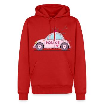 Polizeiauto Police Rosa - Männer Premium Bio Hoodie - Rot - Vorne - Nico (187cm)