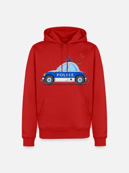 Polizeiauto Police Blau - Männer Premium Bio Hoodie - Rot