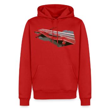 Effondrement d’un pont - Sweat à capuche Premium bio Homme - rouge - Devant - Nico (187cm)