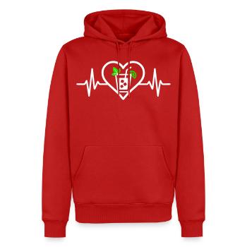 Mojito Heart Aperitif Cocktail - Men’s Premium Organic Hoodie - red - Front - Nico (187cm)