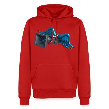 ANGELIC CAM – Ton & Bild - Männer Premium Bio Hoodie - Rot - Vorne - Nico (187cm)