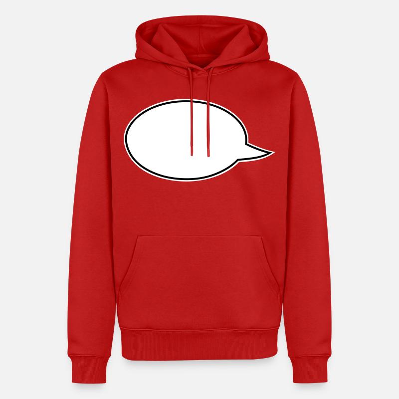 Sprechblasen Comic links - Männer Premium Bio Hoodie - Rot