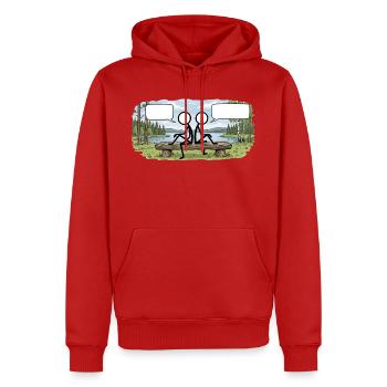 Savo Guys Duo 1 By Nature - Männer Premium Bio Hoodie - Rot - Vorne - Nico (187cm)