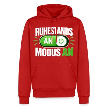 Ruhestandsmodus An Rentner Ruhestand Spruch - Männer Premium Bio Hoodie - Rot - Vorne - Nico (187cm)