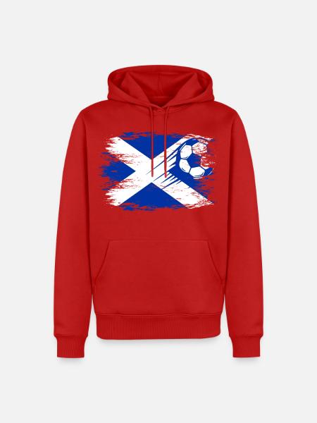Schottland Flagge Fußball used blau - Männer Premium Bio Hoodie - Rot