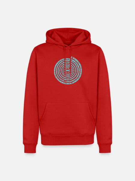 Irrational Number Pi Symbol Infinity Helix - Men’s Premium Organic Hoodie - red