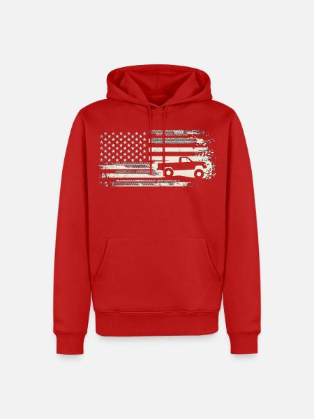 Robuster Patriot Pickup - Männer Premium Bio Hoodie - Rot