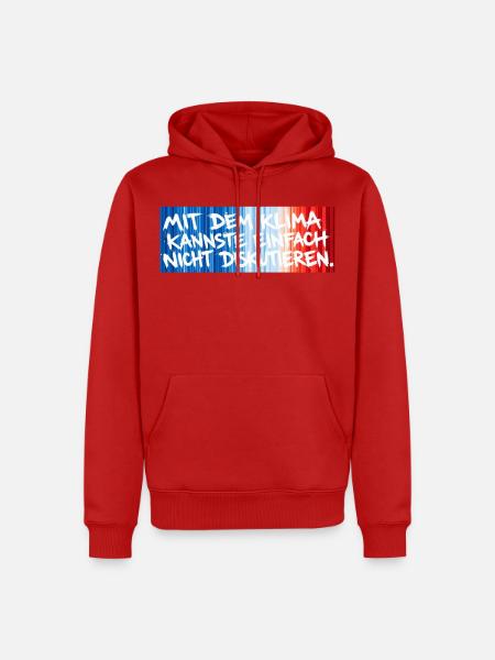 Klimastreifen - Männer Premium Bio Hoodie - Rot