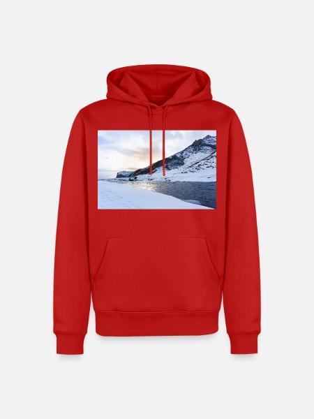 Iceland Winter Landscape - Männer Premium Bio Hoodie - Rot