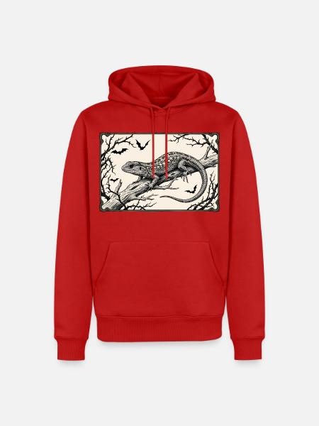 Gotische Eidechse - Männer Premium Bio Hoodie - Rot