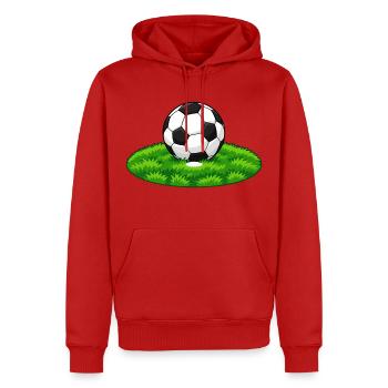 Fußball-Strafpunkt - Männer Premium Bio Hoodie - Rot - Vorne - Nico (187cm)