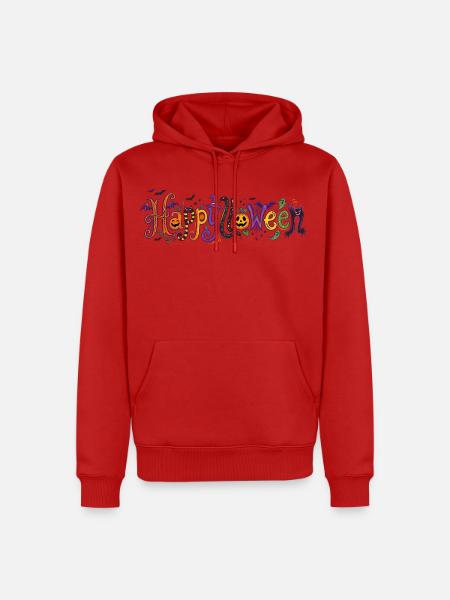 Frohe Halloween-Kreaturen. - Männer Premium Bio Hoodie - Rot