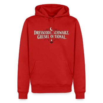Halloween Shirt Dresscode Schwarz - Männer Premium Bio Hoodie - Rot - Vorne - Nico (187cm)