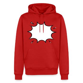 Explosionsblase Comic used look - Männer Premium Bio Hoodie - Rot - Vorne - Nico (187cm)