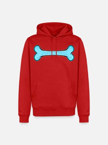 Blauer Hundknochen Comic - Männer Premium Bio Hoodie - Rot