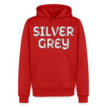 Silbergrau - Männer Premium Bio Hoodie - Rot - Vorne - Nico (187cm)