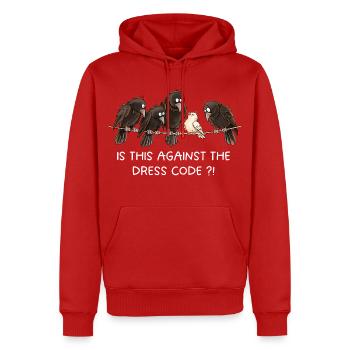 Is This Against The Dress Code Krähen Humor - Männer Premium Bio Hoodie - Rot - Vorne - Nico (187cm)