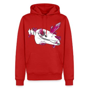 Crâne de Cristal - Cheval (par Leni Riosa) - Sweat à capuche Premium bio Homme - rouge - Devant - Nico (187cm)