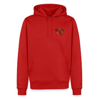 Étoile - peinte à la main par Martina Eßer - Sweat à capuche Premium bio Homme - rouge - Devant - Nico (187cm)