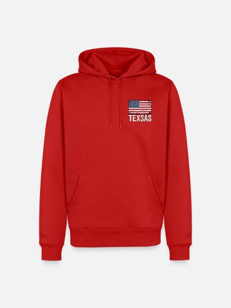 USA Texas - Männer Premium Bio Hoodie - Rot