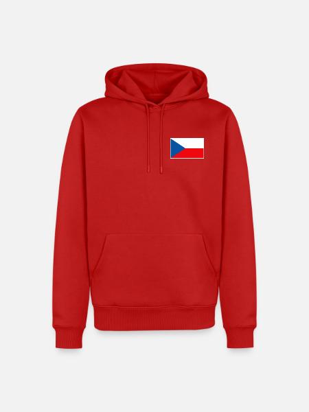 Czech Republic Flag Classic Frame - Männer Premium Bio Hoodie - Rot