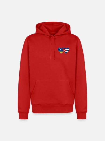 Curacao Kuba Flagge Herz - Männer Premium Bio Hoodie - Rot