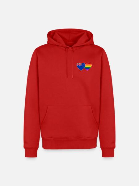 Neuseeland Regenbogen Flagge Herz - Männer Premium Bio Hoodie - Rot