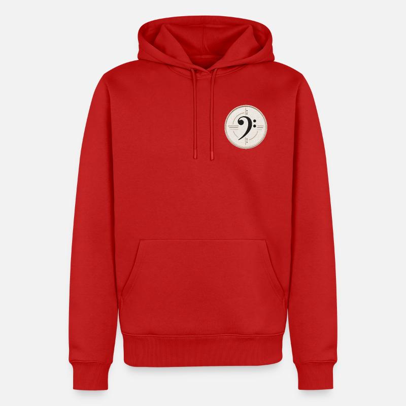 Clé de fa sur le patch - Sweat à capuche Premium bio Homme - rouge