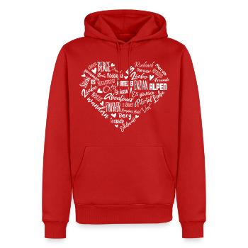 Alpenüberquerung E5 Herz Oberstdorf Meran - Männer Premium Bio Hoodie - Rot - Vorne - Nico (187cm)