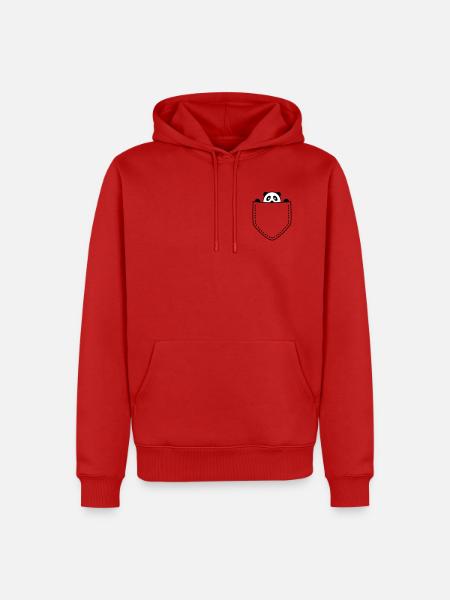 Panda in the bag - Men’s Premium Organic Hoodie - red