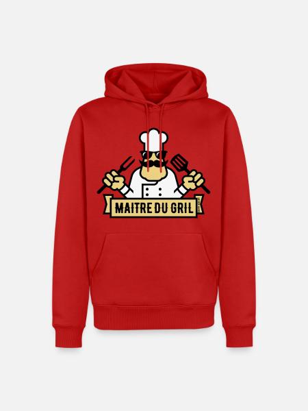 Grill Master (Grill / BBQ / BBQ / 3C) - Men’s Premium Organic Hoodie - red