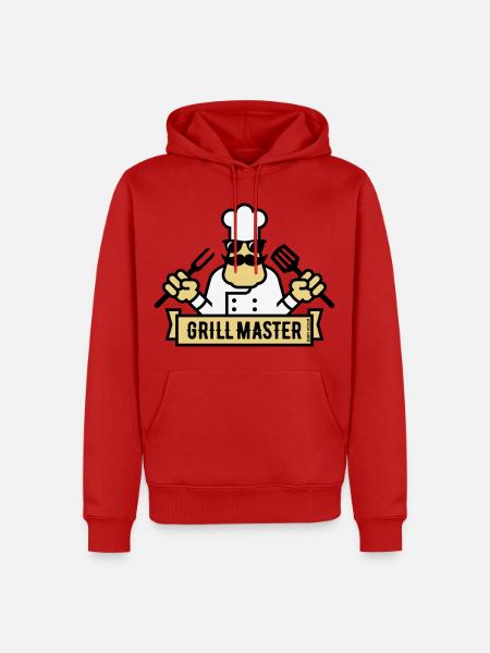 Grill Master (Grilling / Barbecue / BBQ / 3C) - Men’s Premium Organic Hoodie - red
