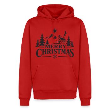 Merry Christmas Berghütte - Männer Premium Bio Hoodie - Rot - Vorne - Nico (187cm)