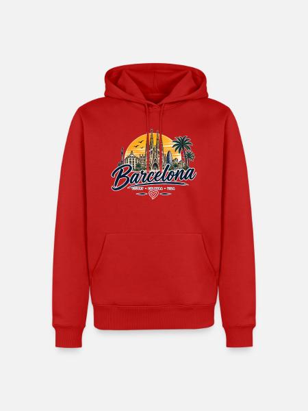 Barcelona – Ciutat, Cultura & Vida - Männer Premium Bio Hoodie - Rot