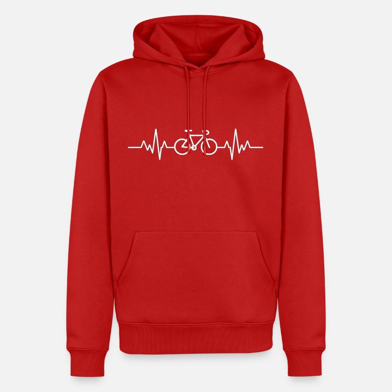 ECG vélo - Sweat à capuche Premium bio Homme - rouge