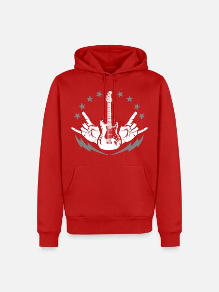 Lustiges Musiker - Männer Premium Bio Hoodie - Rot