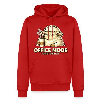 Office Mode Schaf-Edition - Männer Premium Bio Hoodie - Rot - Vorne - Nico (187cm)