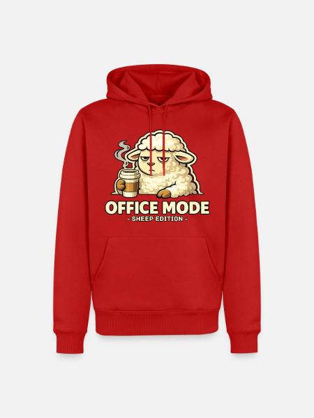 Office Mode Schaf-Edition - Männer Premium Bio Hoodie - Rot