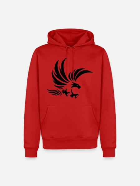 Schwarzer Totemadler - Männer Premium Bio Hoodie - Rot