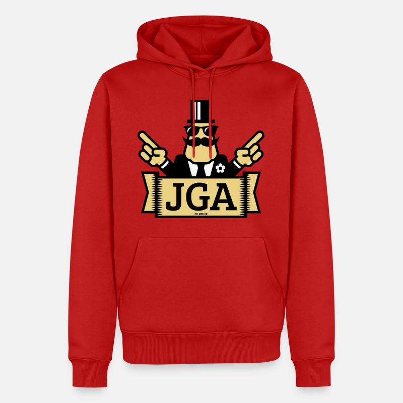 JGA Handzeichen (Junggesellenabschied / 3C) - Männer Premium Bio Hoodie - Rot
