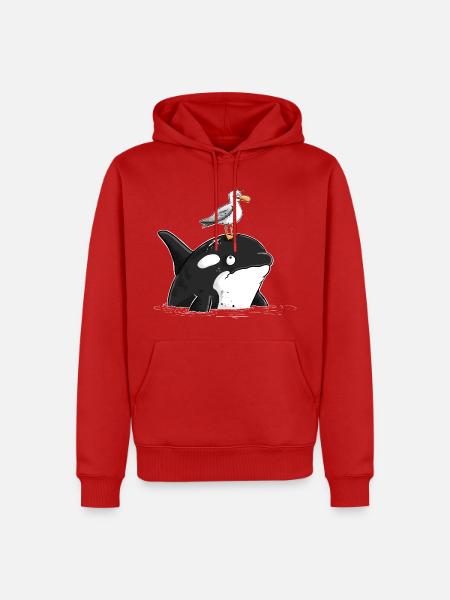 Orca_Mowe - Männer Premium Bio Hoodie - Rot