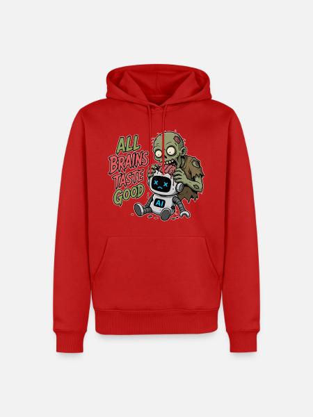 KI Zombie Halloween - Männer Premium Bio Hoodie - Rot