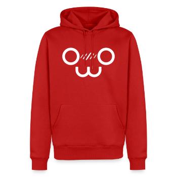 Kawaii Smile (Vektorgrafik) - Männer Premium Bio Hoodie - Rot - Vorne - Nico (187cm)